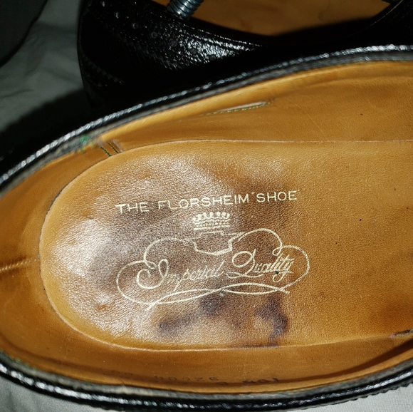 Florsheim Imperial 92604 Long Wingtip V Cleat Pebble Grain Shoes USA 10.5 B main image 8